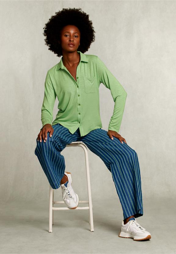 Green Viscose T-Shirt With Pocket - Vert