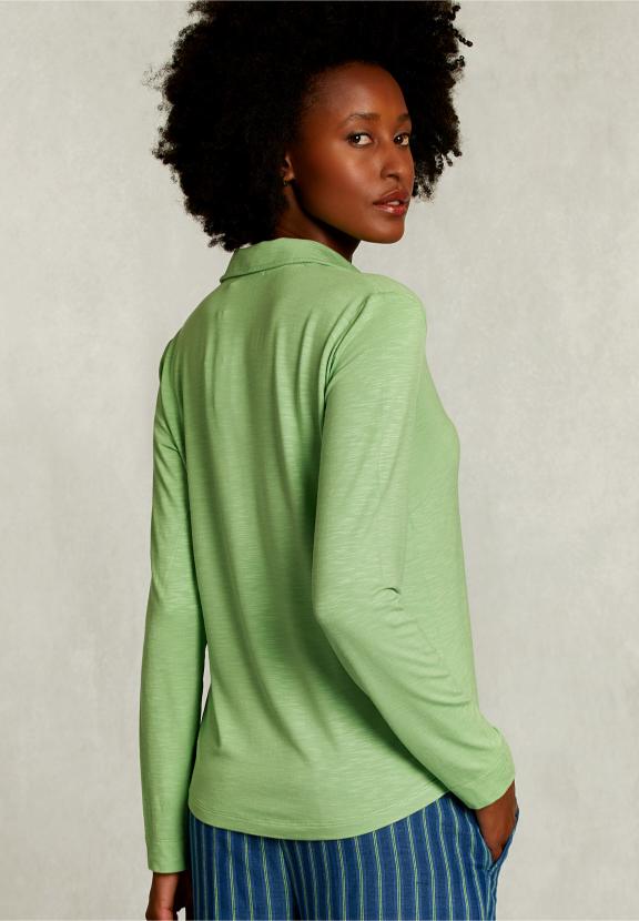 Green Viscose T-Shirt With Pocket - Groen