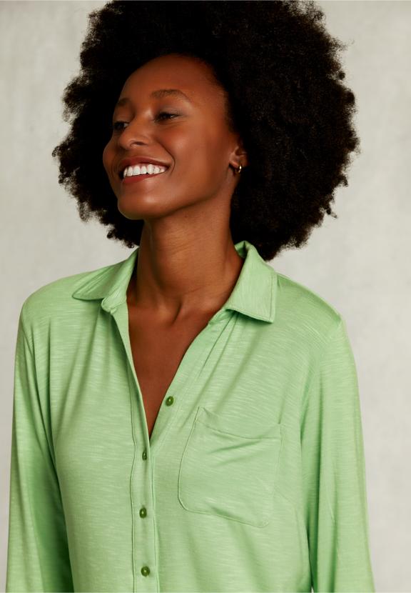 Green Viscose T-Shirt With Pocket - Groen