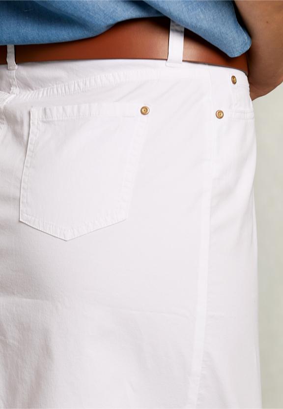 White Uni Midi Skirt - Wit