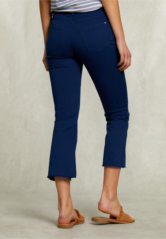 Blue Cropped Flare Pants - Bleu