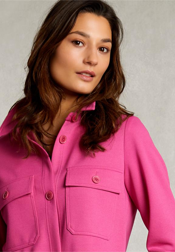Fushia Oversized Milano Shirt 2 Pockets - Roze