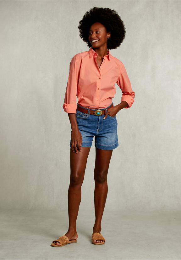 Orange Uni Centered Blouse - Oranje