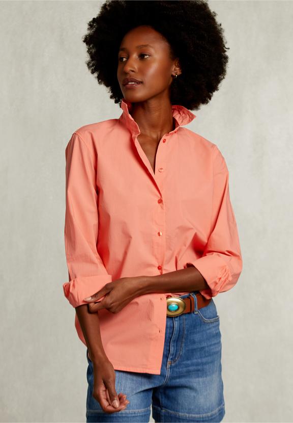 Orange Uni Centered Blouse - Oranje