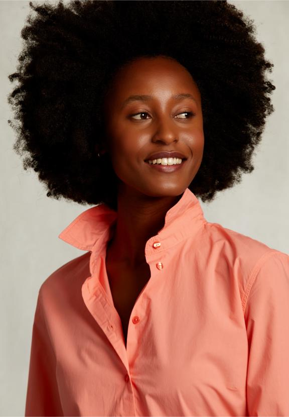 Orange Uni Centered Blouse - Oranje