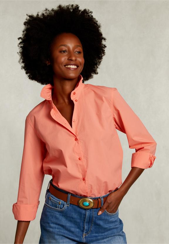 Orange Uni Centered Blouse - Oranje