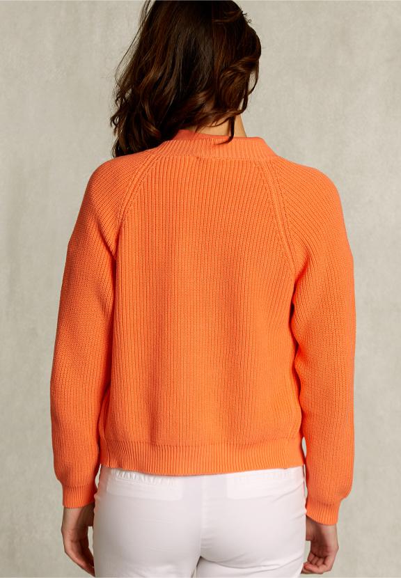 Orange Basic V-Neck Cardigan - Oranje