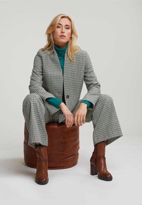 Multi Checked Blazer 2 Buttons - Meervoudig