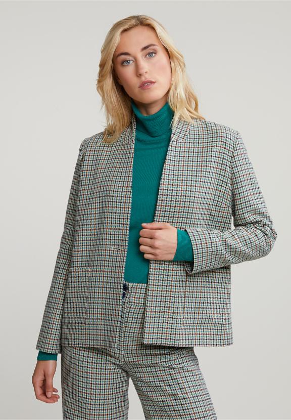 Multi Checked Blazer 2 Buttons - Meervoudig