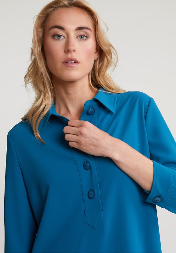 Blue Dress 3/4 Sleeves - Blauw