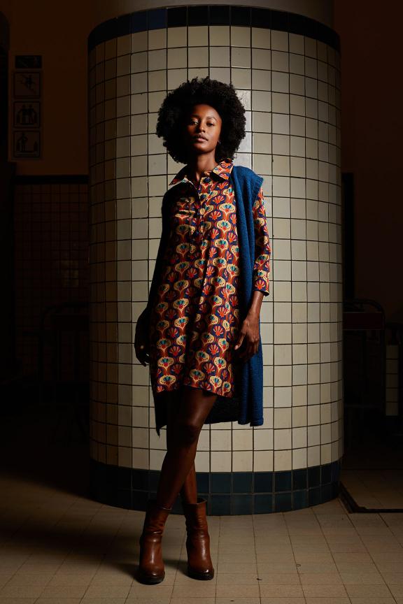 Multi Fantasy Dress 3/4 Sleeves - Meervoudig