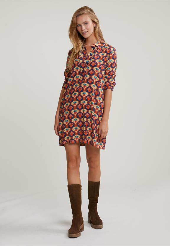 Multi Fantasy Dress 3/4 Sleeves - Meervoudig