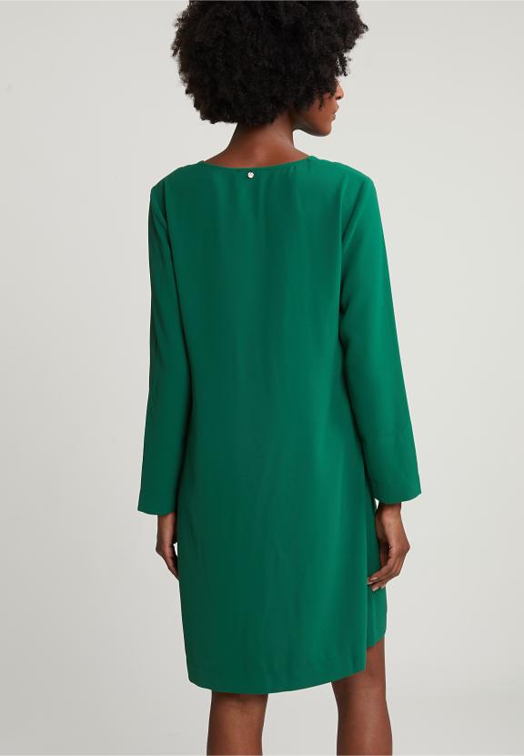 Green V-Neck Dress Long Sleeves - Groen