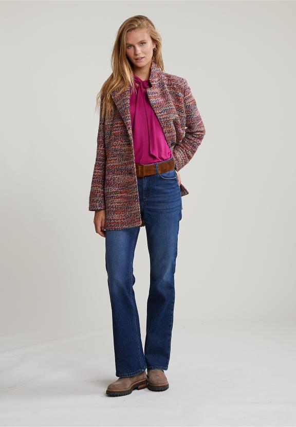 Magenta Roll Neck T-Shirt With Bow - Paars