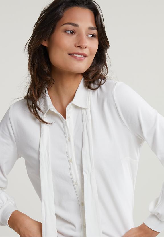 Off White T-Shirt Long Sleeves - Wit