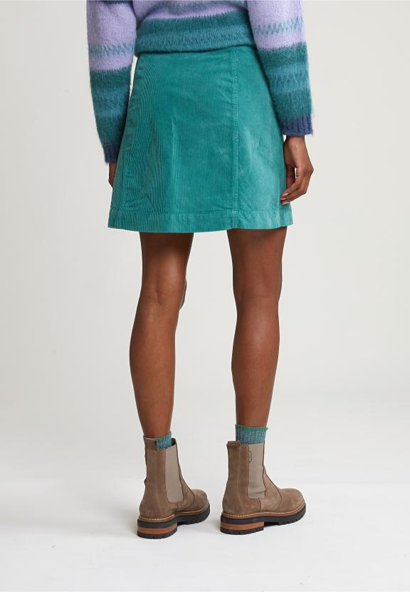 Lake Green Corduroy Short Skirt - Groen