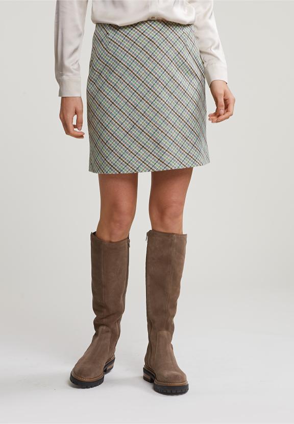 Multi Checked Short Skirt - Bruin