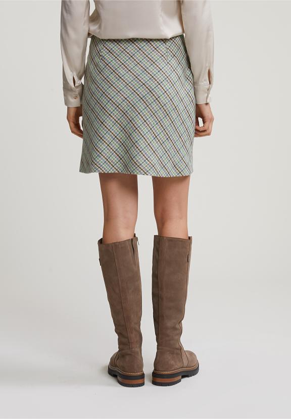 Multi Checked Short Skirt - Bruin