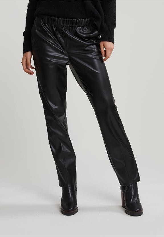 Black Vegan Leather Pants - Noir
