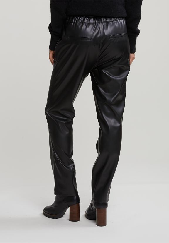 Black Vegan Leather Pants - Noir