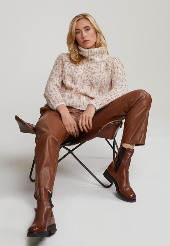 Brown Vegan Leather Pants - Marron