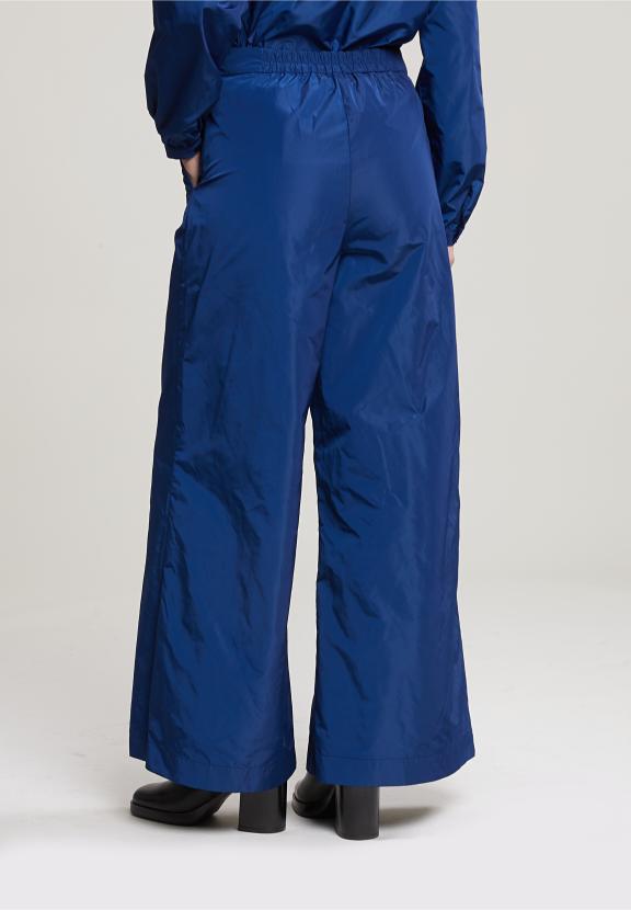 Blue Taffeta Loose Pants - Bleu