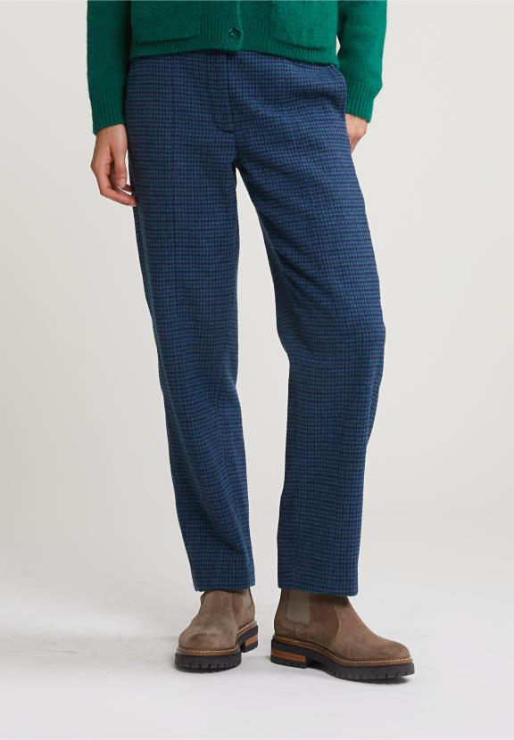 Blue/Green Checked Pants - Bleu