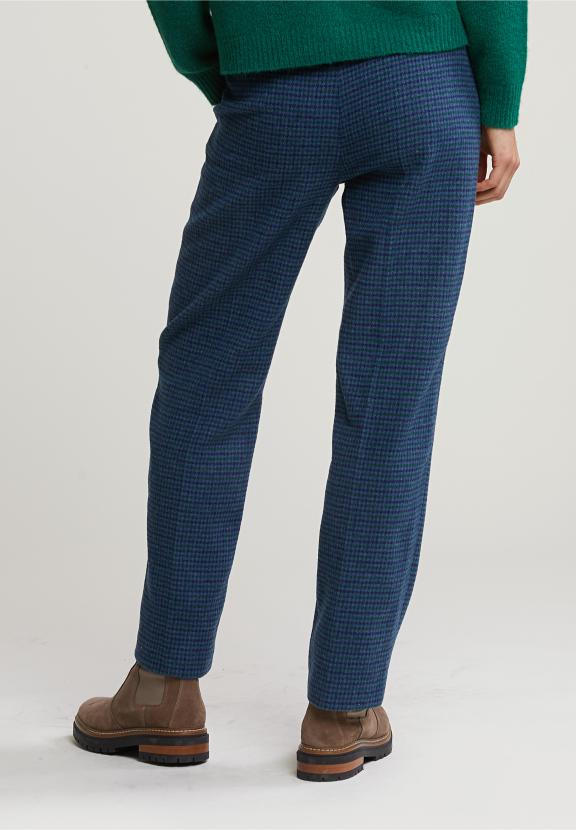 Blue/Green Checked Pants - Bleu