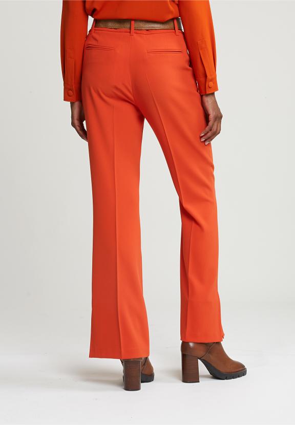 Orange Classic Pants With Side Slit - Oranje