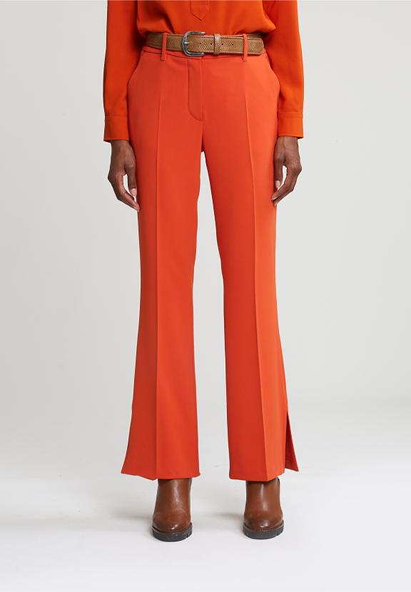 Orange Classic Pants With Side Slit - Oranje