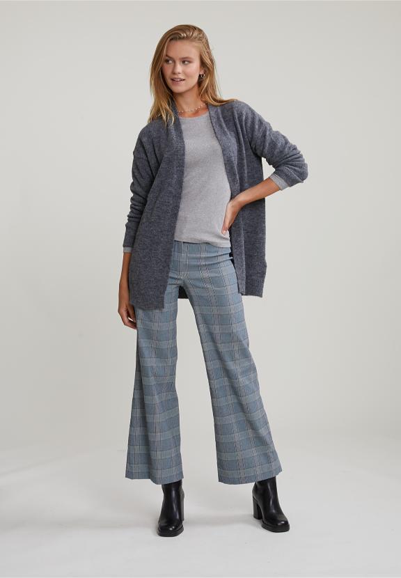 Grey/Pink Classic Checked Pants - Multi