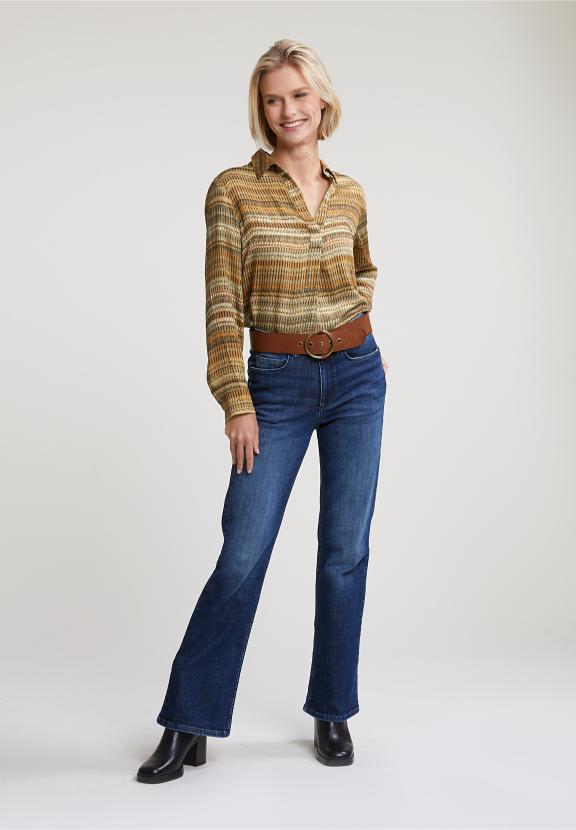 Brown/Green V-Neck Fantasy Blouse - Vert