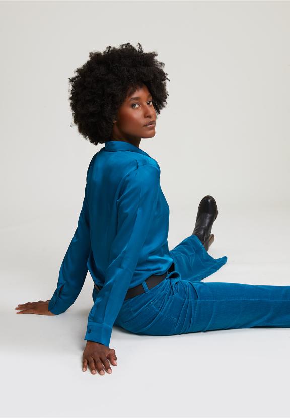 Petrol Classic Blouse - Blauw