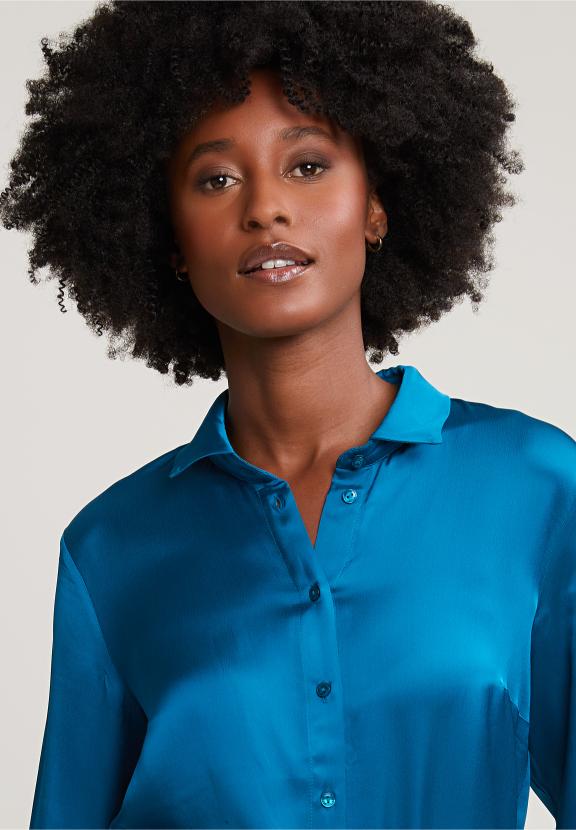 Petrol Classic Blouse - Blauw