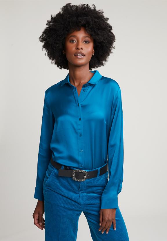 Petrol Classic Blouse - Blauw