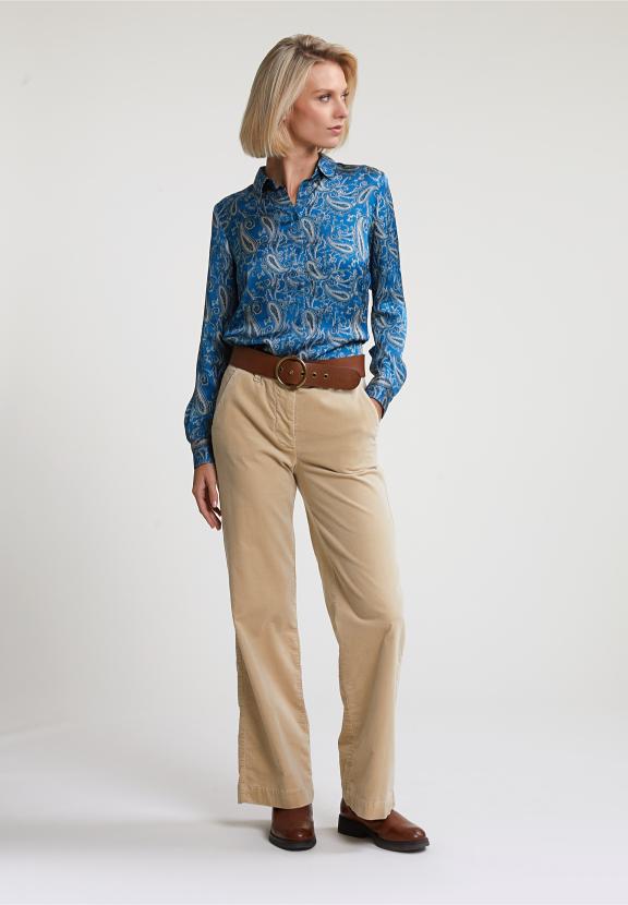 Blue/Beige Classic Paisley Blouse - Blauw