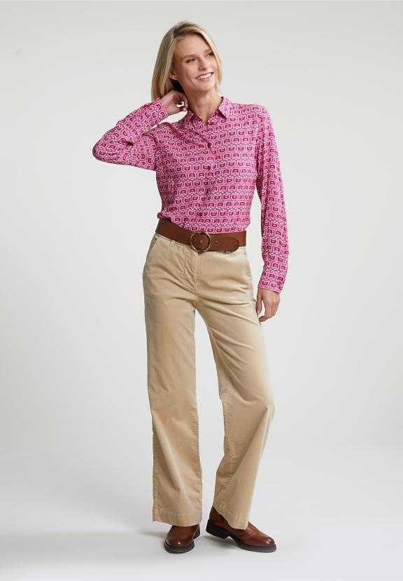 Pink/Beige Fantasy Blouse Long Sleeves - Roze