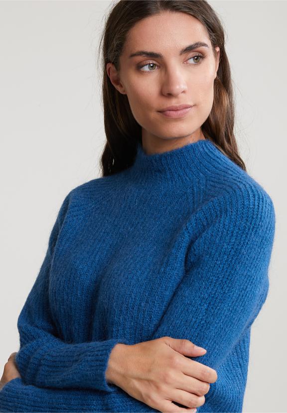 Petrol Mock Nock Uni Sweater - Blauw