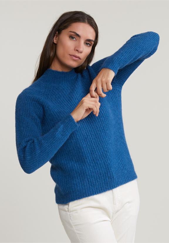 Petrol Mock Nock Uni Sweater - Blauw