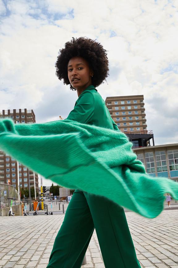 Green V-Neck Cardigan Long Sleeves - Groen