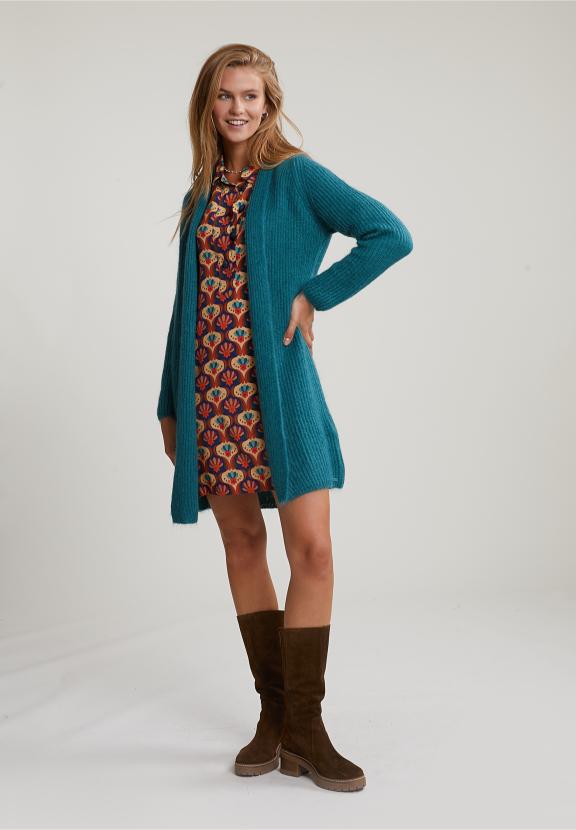 Green Long Cardigan Long Sleeves - Groen