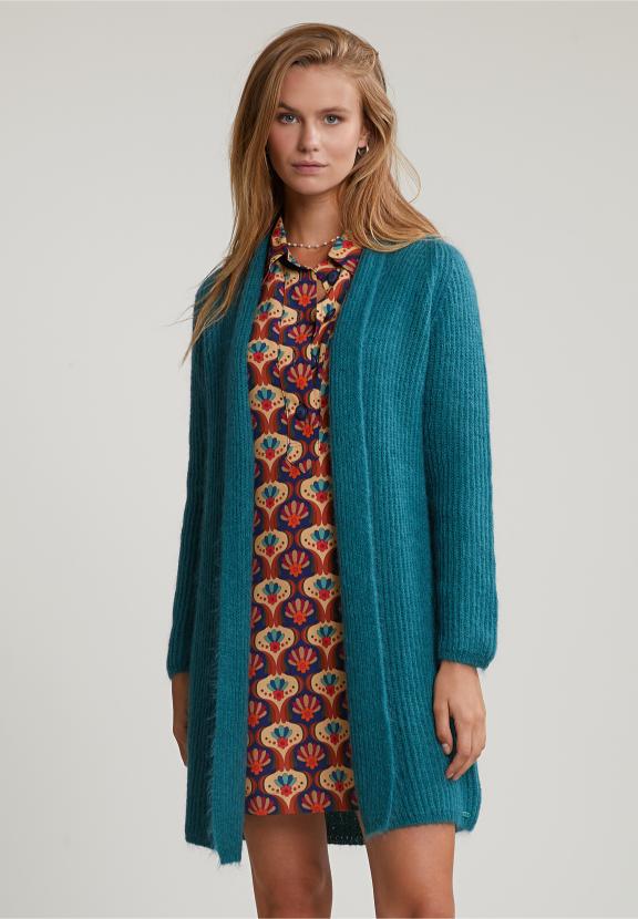 Green Long Cardigan Long Sleeves - Groen