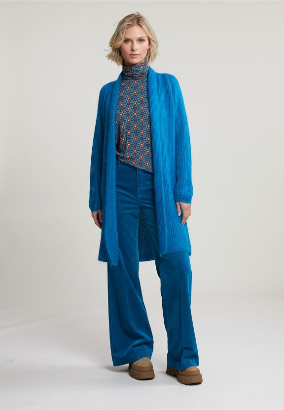 Blue Long Cardigan Long Sleeves - Bleu