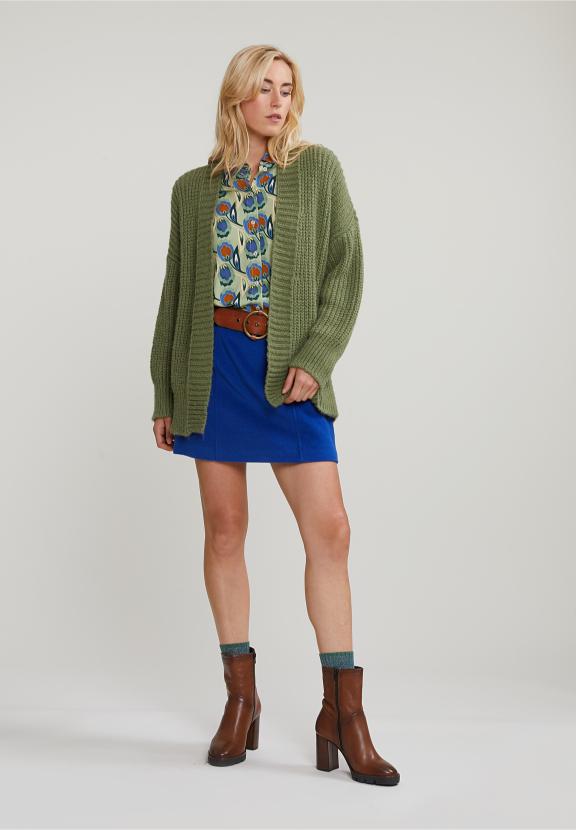 Green Short V-Neck Cardigan - Vert