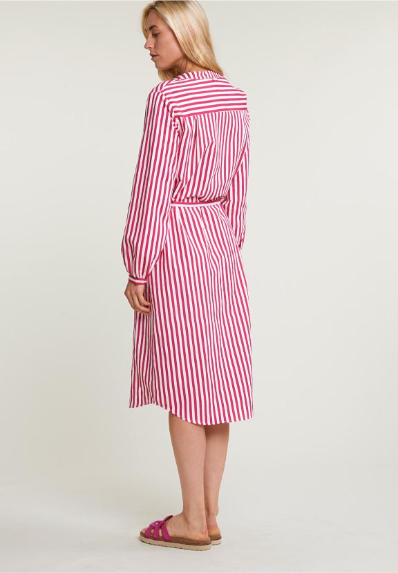 Pink/White Striped Loose Dress - Roze