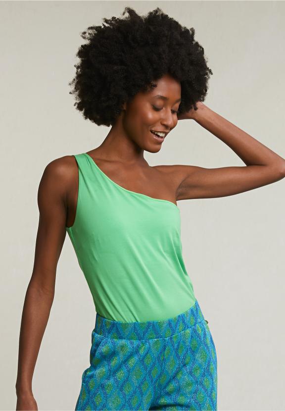 Green Fancy Asymmetric Top - Groen