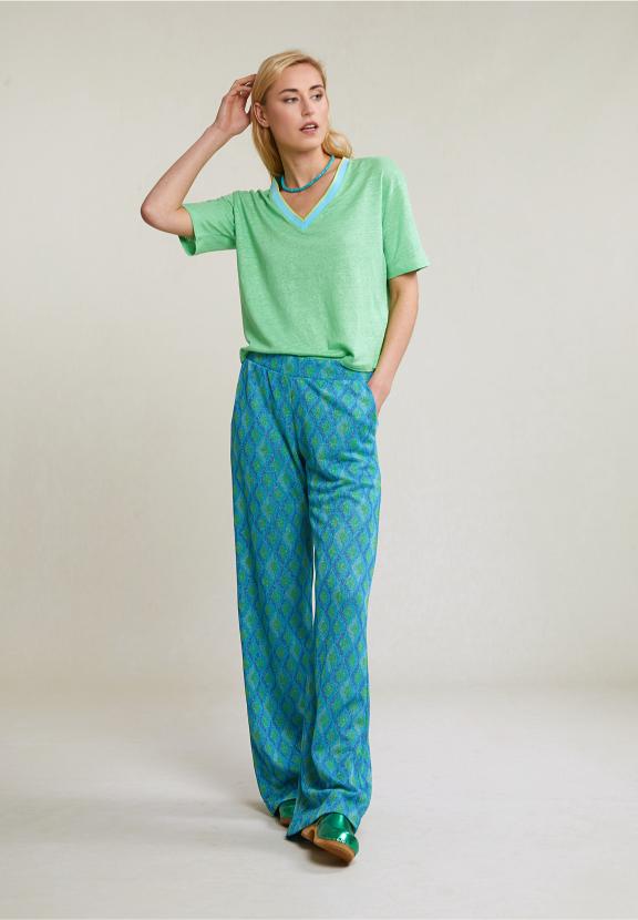 Green/Blue Fantasy Lurex Pants - Roze