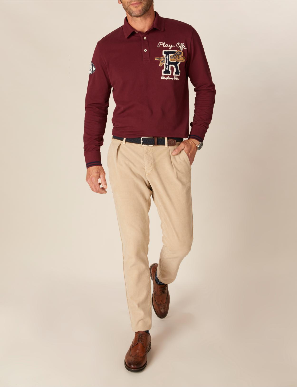 Custom Fit Cotton Polo In Red - Rouge