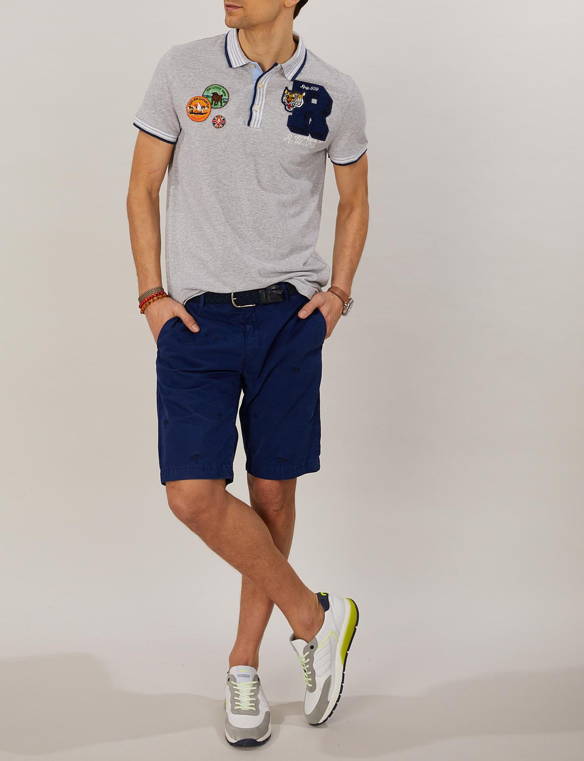 Custom Fit Cotton Polo In Grey - Grijs