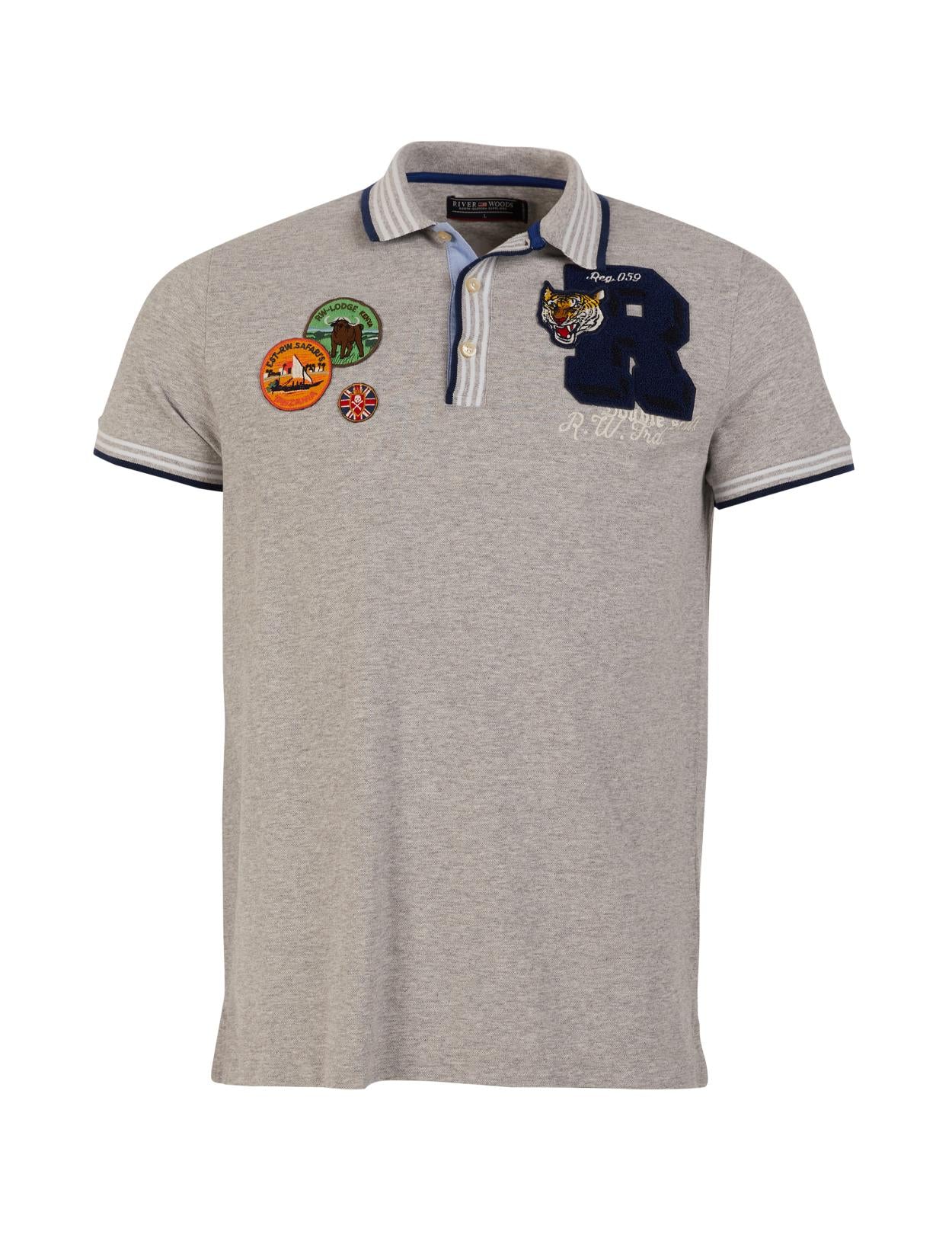 Custom Fit Cotton Polo In Grey - Grijs